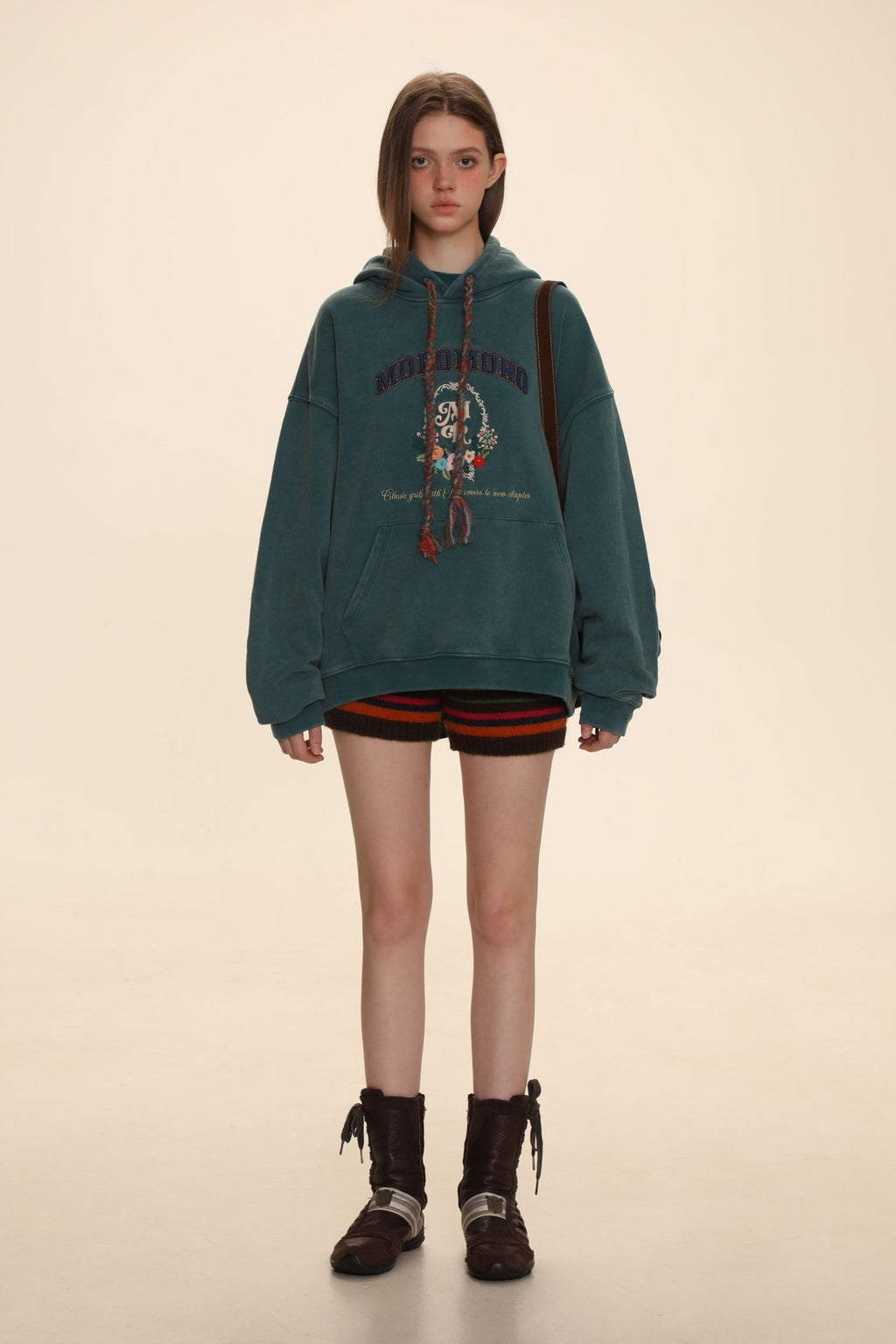 Colorful Yarn Rope Floral Emblem Embroidered Hoodie - COPPING THREADS - MOROMORO