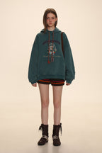 Colorful Yarn Rope Floral Emblem Embroidered Hoodie - COPPING THREADS - MOROMORO