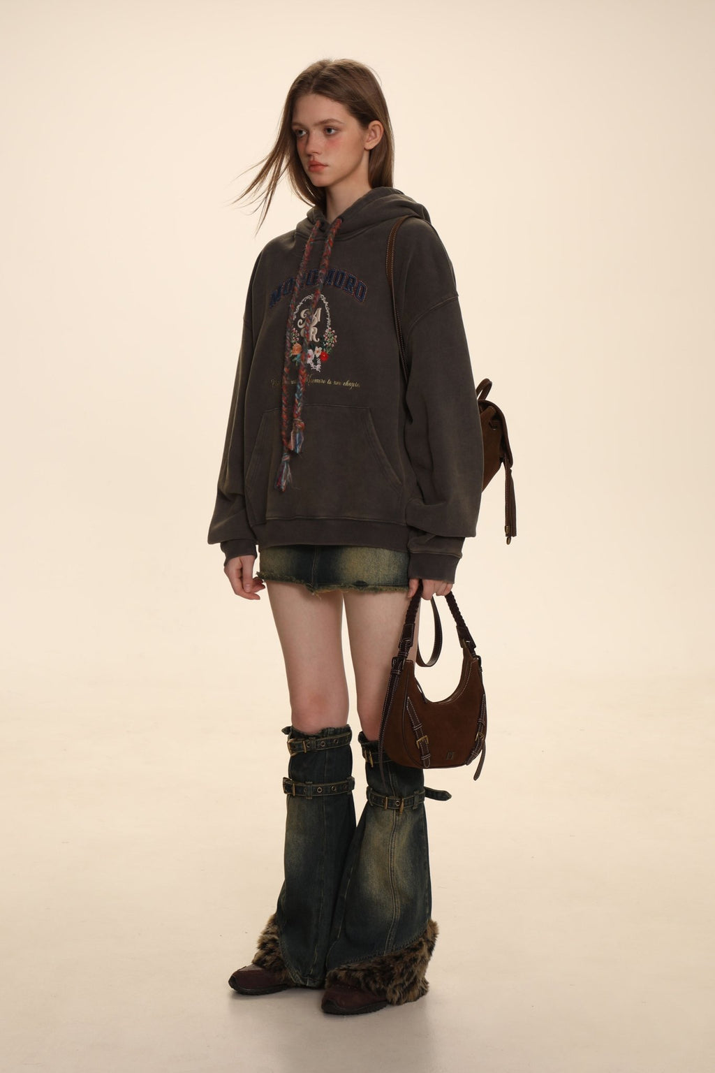 Colorful Yarn Rope Floral Emblem Embroidered Hoodie - COPPING THREADS - MOROMORO