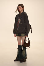 Colorful Yarn Rope Floral Emblem Embroidered Hoodie - COPPING THREADS - MOROMORO