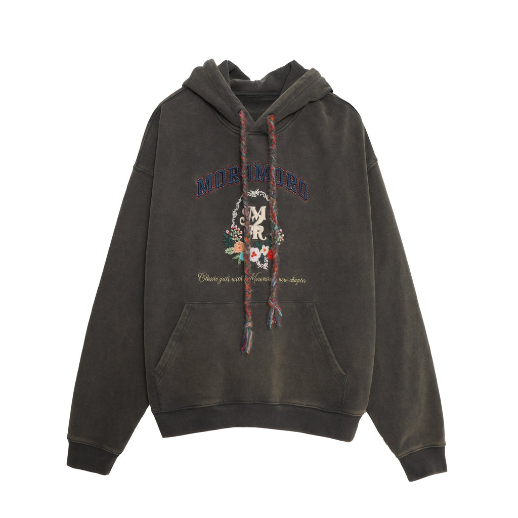 Colorful Yarn Rope Floral Emblem Embroidered Hoodie - COPPING THREADS - MOROMORO