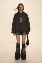 Colorful Yarn Rope Floral Emblem Embroidered Hoodie - COPPING THREADS - MOROMORO