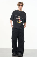 Comic Mickey Distressed Washed Tee - COPPING THREADS - Harsh and Cruel