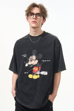 Comic Mickey Distressed Washed Tee - COPPING THREADS - Harsh and Cruel