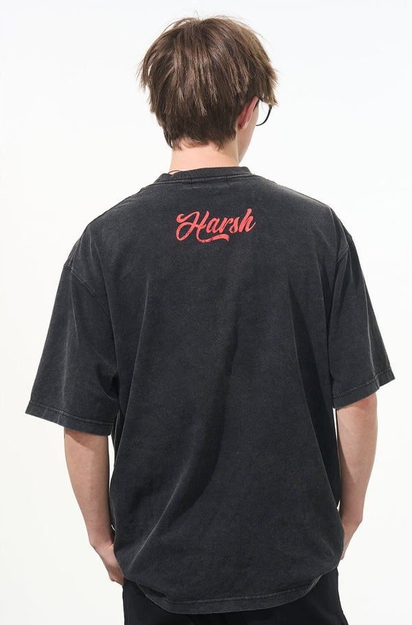 Comic Mickey Distressed Washed Tee - COPPING THREADS - Harsh and Cruel