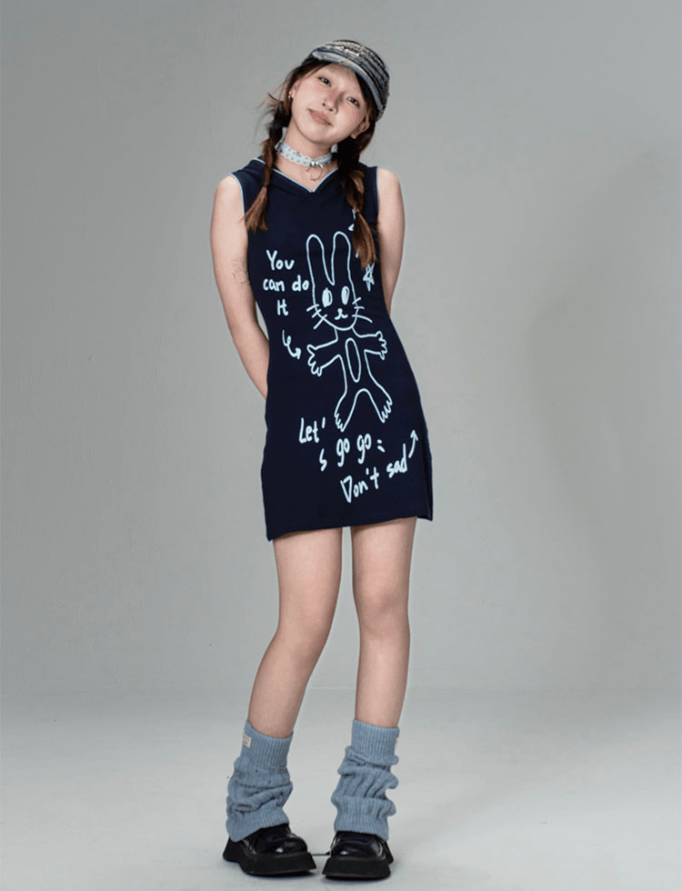 Confident Rabbit Sleeveless Mini Dress - COPPING THREADS - CT Coquette