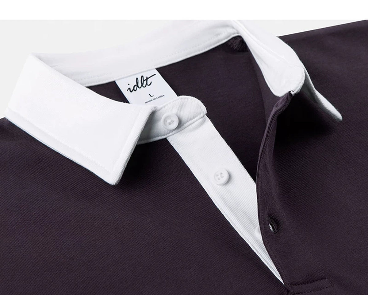 Contrast-Collar Banded-Hem Polo - COPPING THREADS - IDLT