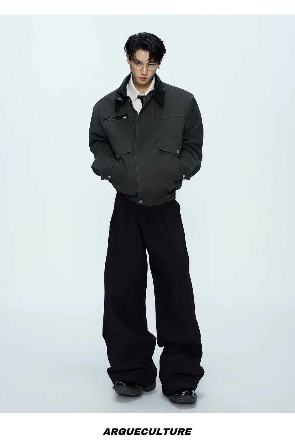 Contrast-Collar Utility-Pocket Jacket - COPPING THREADS - Argue Culture