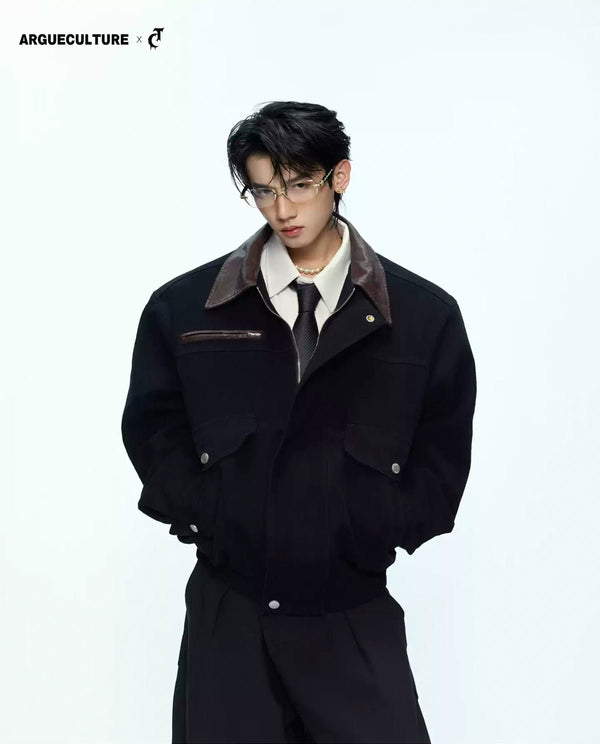 Contrast-Collar Utility-Pocket Jacket - COPPING THREADS - Argue Culture