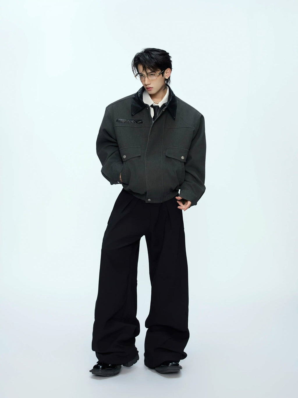 Contrast-Collar Utility-Pocket Jacket - COPPING THREADS - Argue Culture