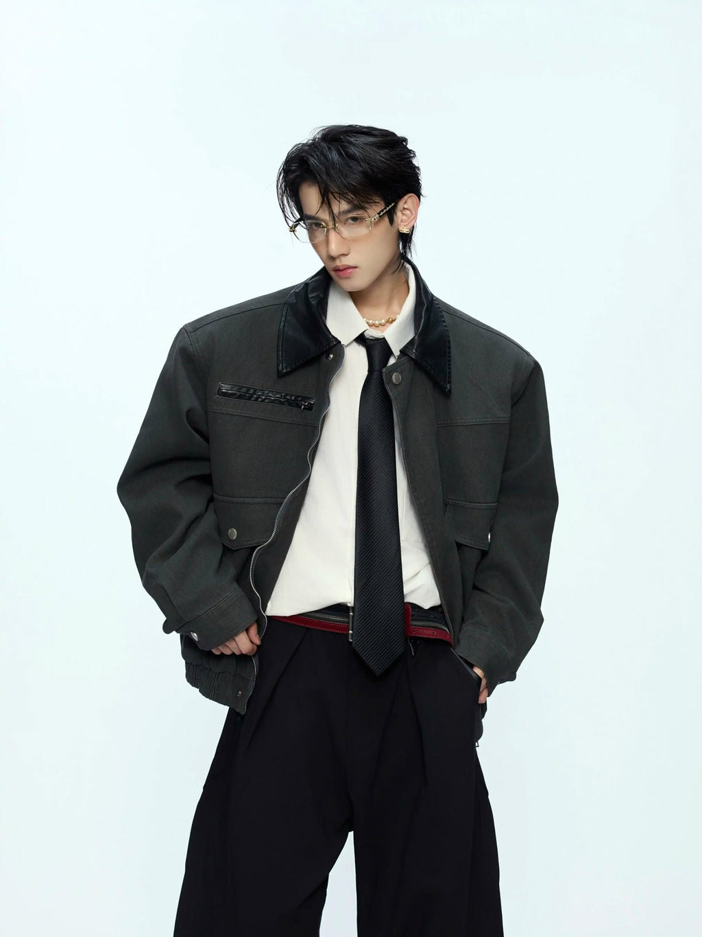 Contrast-Collar Utility-Pocket Jacket - COPPING THREADS - Argue Culture