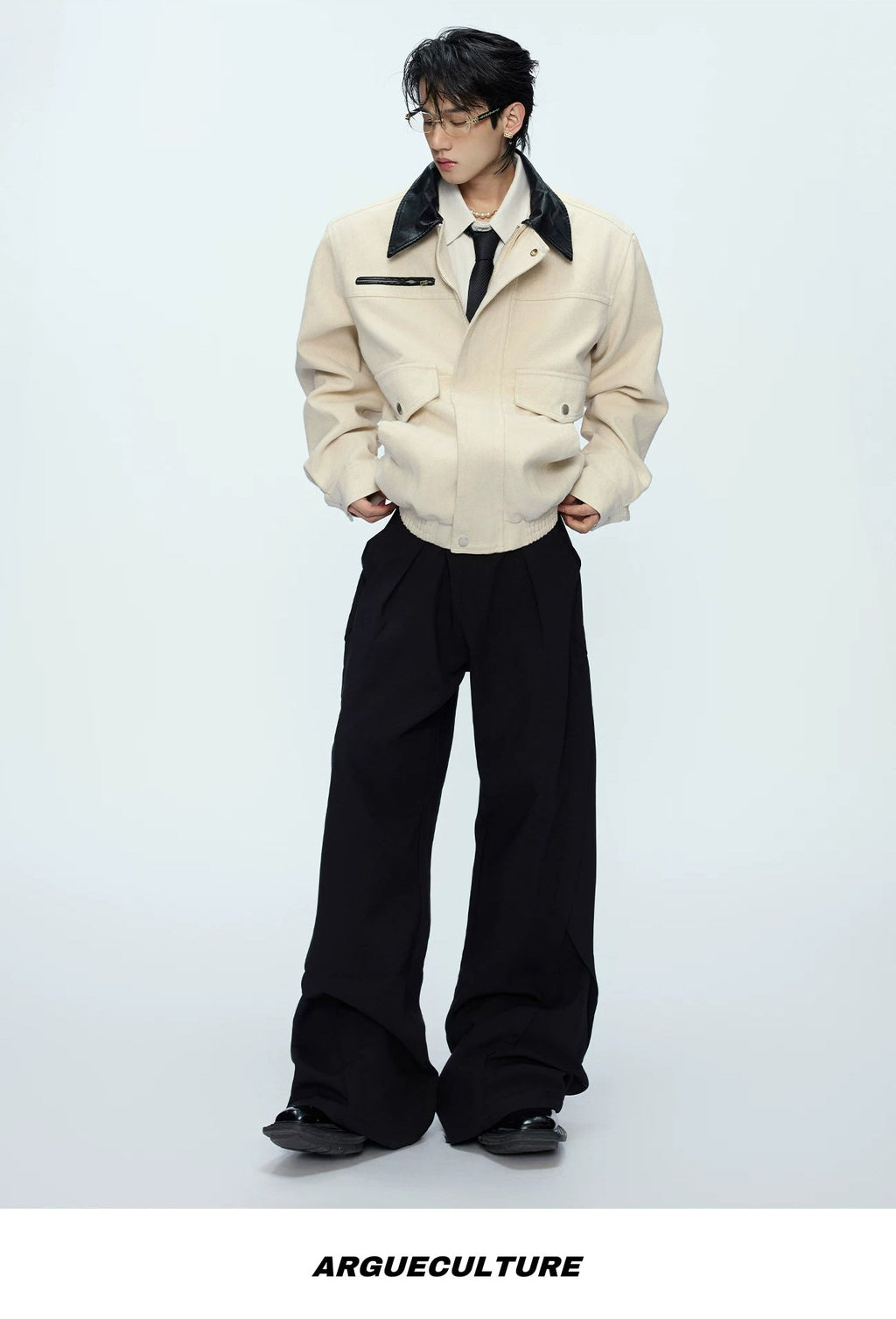 Contrast-Collar Utility-Pocket Jacket - COPPING THREADS - Argue Culture