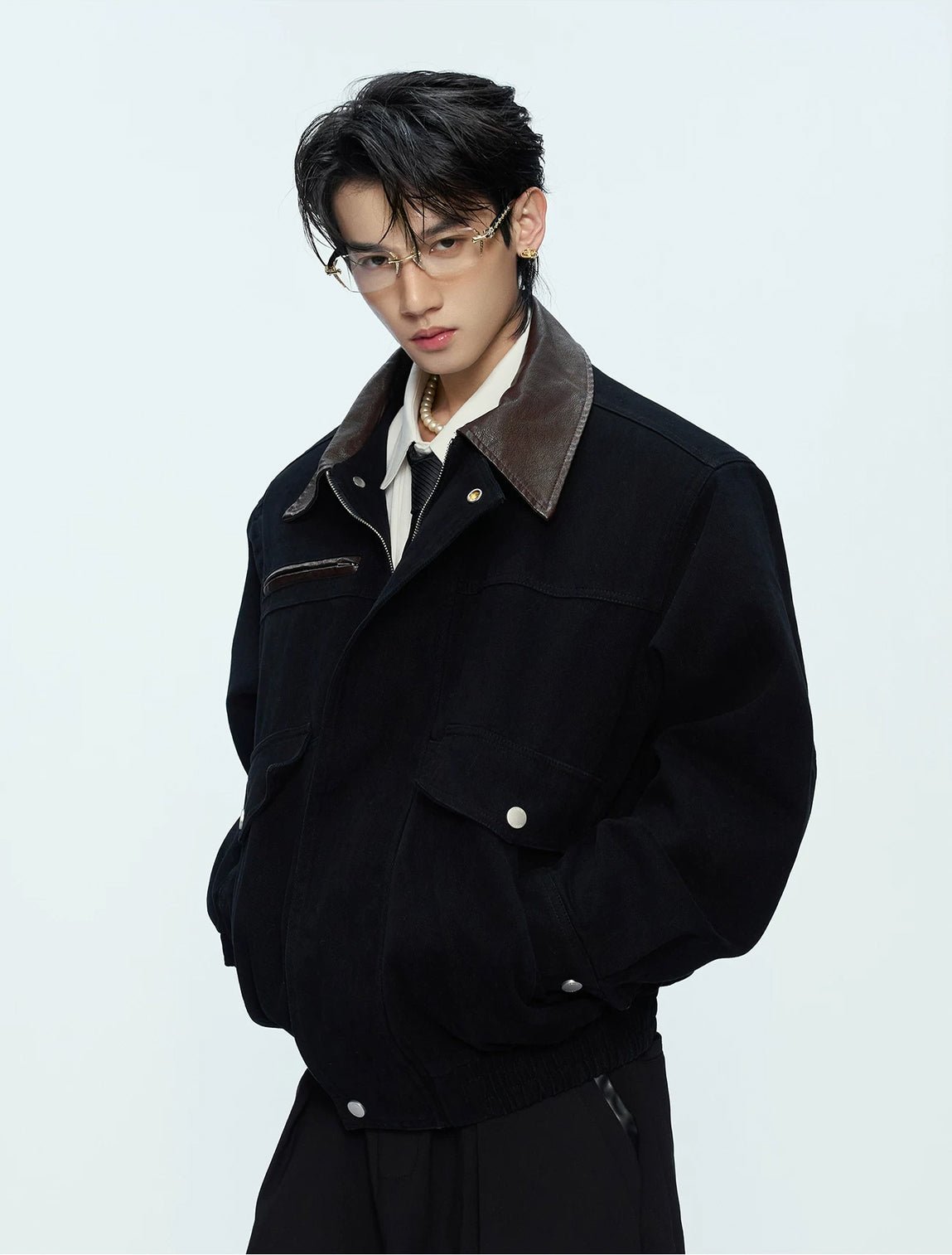 Contrast-Collar Utility-Pocket Jacket - COPPING THREADS - Argue Culture
