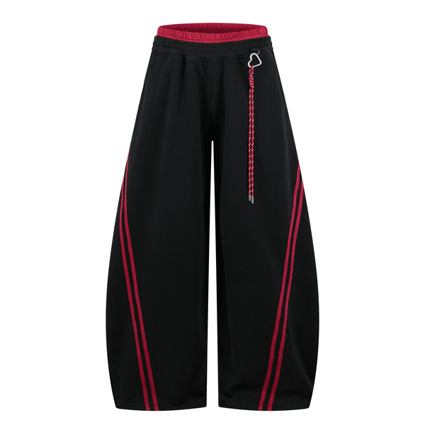 Contrast Double Waistband Stripe Panel Sweatpants - COPPING THREADS - CT Select