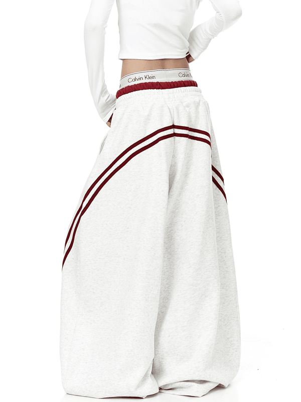 Contrast Double Waistband Stripe Panel Sweatpants - COPPING THREADS - CT Select