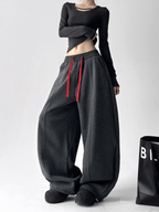 Contrast Drawstring Fleece Wide - Leg Sweatpants - COPPING THREADS - CT Select