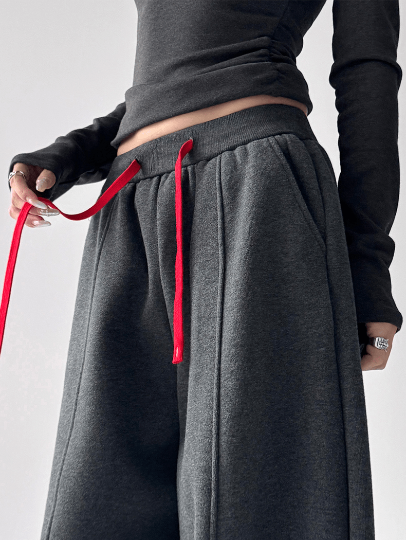 Contrast Drawstring Fleece Wide - Leg Sweatpants - COPPING THREADS - CT Select