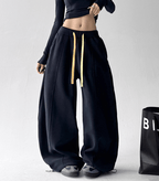 Contrast Drawstring Fleece Wide - Leg Sweatpants - COPPING THREADS - CT Select
