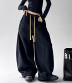 Contrast Drawstring Fleece Wide - Leg Sweatpants - COPPING THREADS - CT Select