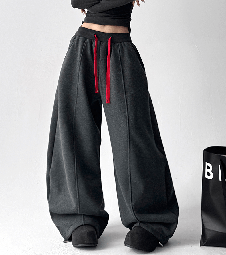 Contrast Drawstring Fleece Wide - Leg Sweatpants - COPPING THREADS - CT Select