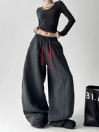 Contrast Drawstring Fleece Wide - Leg Sweatpants - COPPING THREADS - CT Select
