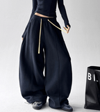 Contrast Drawstring Fleece Wide - Leg Sweatpants - COPPING THREADS - CT Select