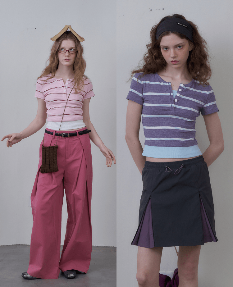 Contrast - Layered Fitted Stripe Tee - COPPING THREADS - CHICISLAND