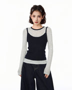Contrast Layered Knit Top - COPPING THREADS - CT Select