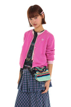 Contrast Layered Look Shell Button Knit Cardigan - COPPING THREADS - MOROMORO