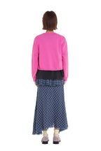 Contrast Layered Look Shell Button Knit Cardigan - COPPING THREADS - MOROMORO