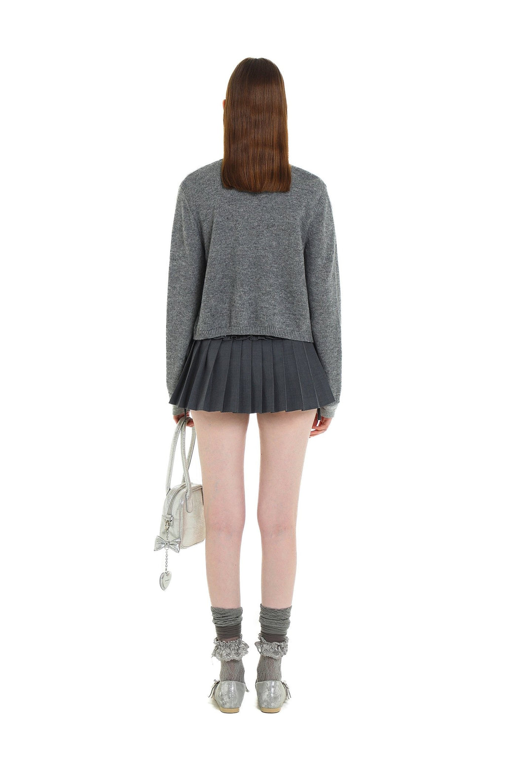 Contrast Layered Look Shell Button Knit Cardigan - COPPING THREADS - MOROMORO