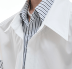 Contrast Layered Stripe Panel Short Sleeve Shirt - COPPING THREADS - ArguE CulturE