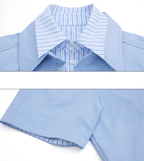 Contrast Layered Stripe Panel Short Sleeve Shirt - COPPING THREADS - ArguE CulturE