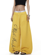 Contrast Letter Print Drawstring Sweatpants - COPPING THREADS - CT Select