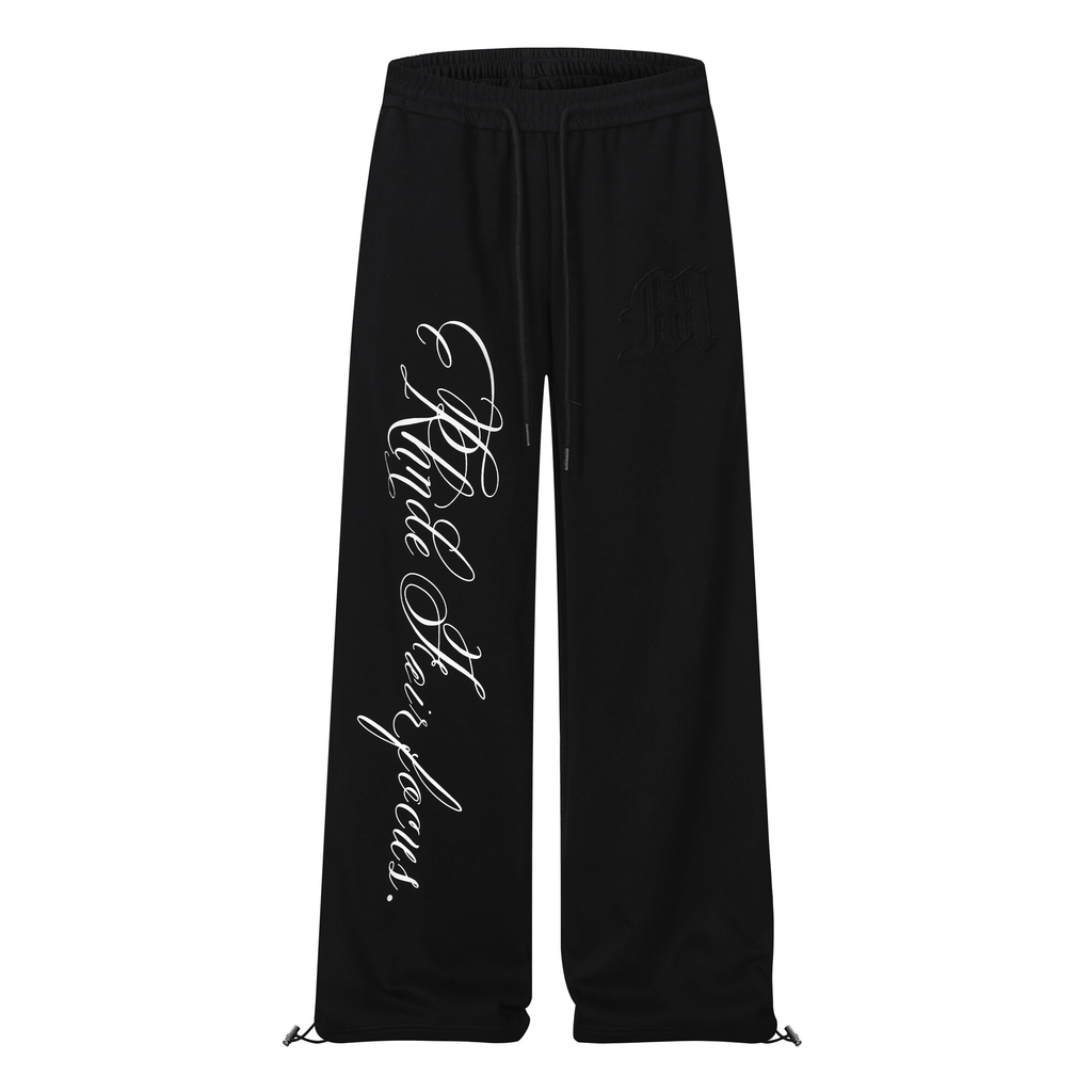 Contrast Letter Print Drawstring Sweatpants - COPPING THREADS - CT Select