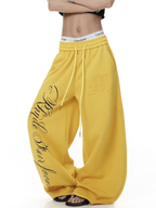 Contrast Letter Print Drawstring Sweatpants - COPPING THREADS - CT Select