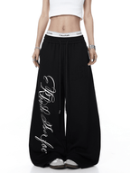 Contrast Letter Print Drawstring Sweatpants - COPPING THREADS - CT Select