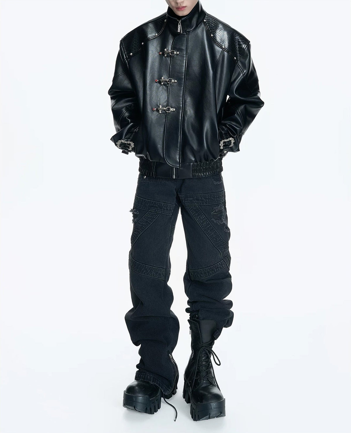 Contrast-Lined Flight-Buckle Jacket - COPPING THREADS - Argue Culture