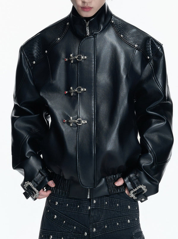 Contrast-Lined Flight-Buckle Jacket - COPPING THREADS - Argue Culture