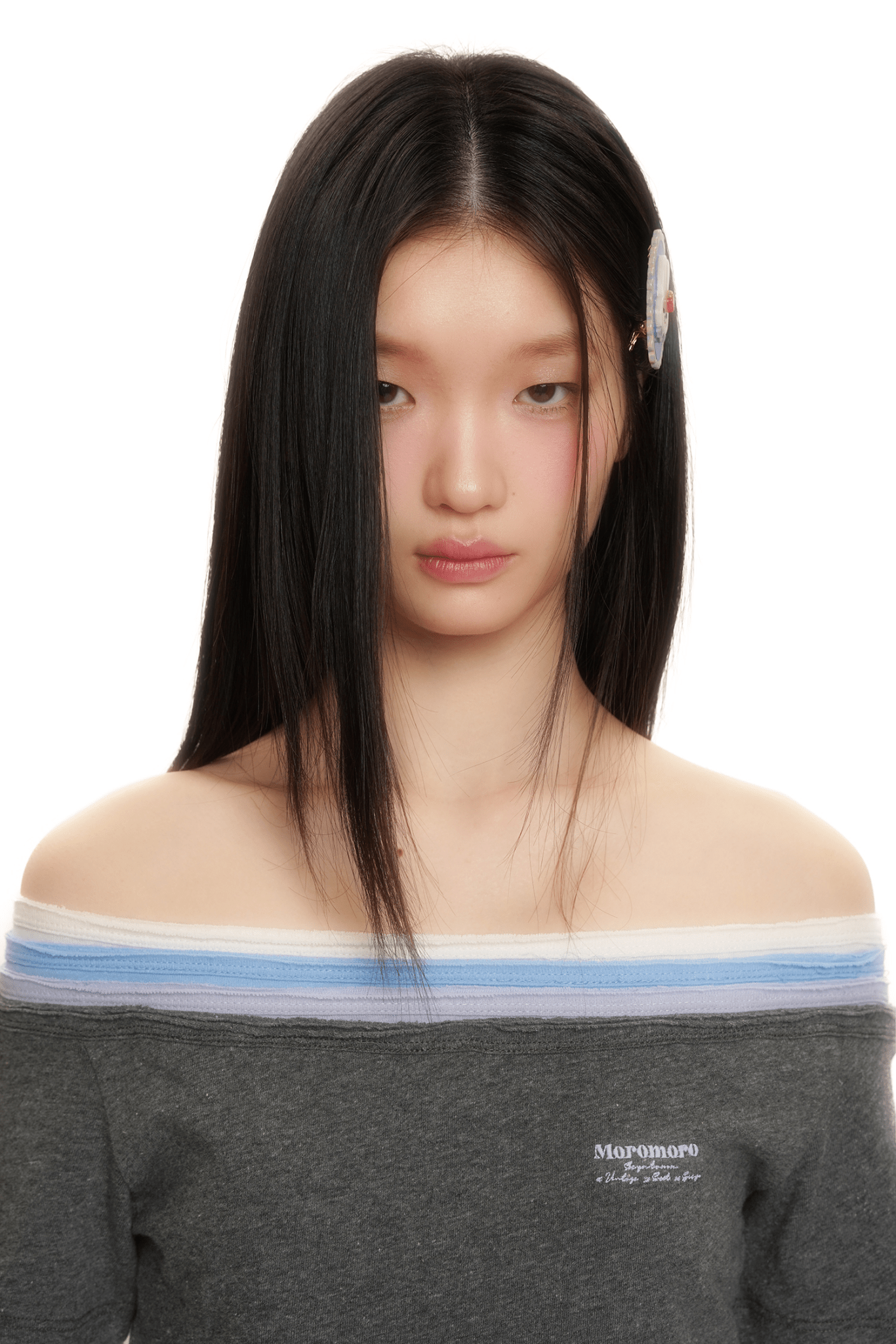 Contrast Off - Shoulder Layered - Look Lace Hem Tee - COPPING THREADS - MOROMORO