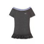 Contrast Off - Shoulder Layered - Look Lace Hem Tee - COPPING THREADS - MOROMORO