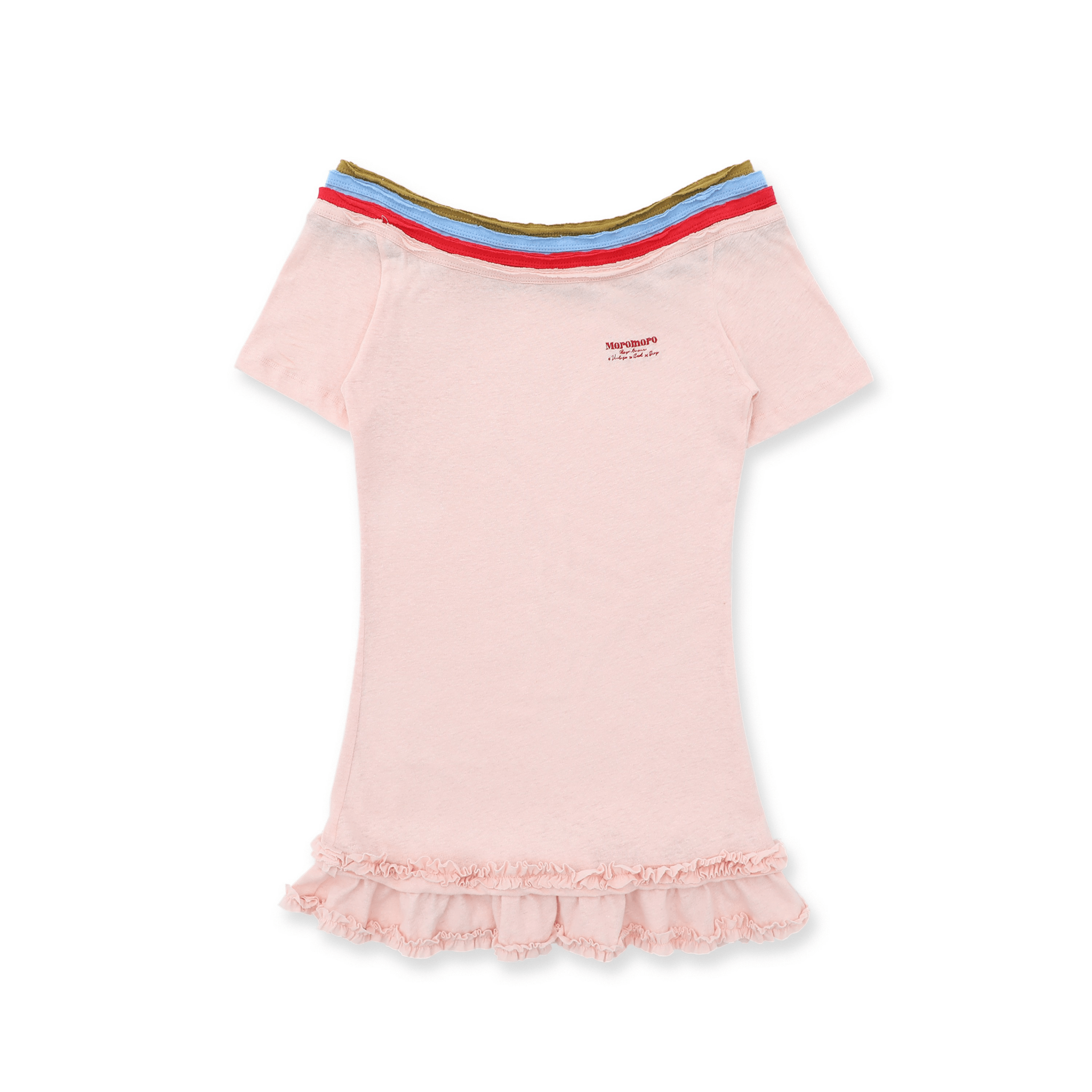 Contrast Off - Shoulder Layered - Look Lace Hem Tee - COPPING THREADS - MOROMORO