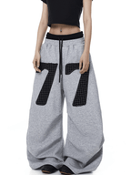 Contrast Patch Embroidered Double Waist Sweatpants - COPPING THREADS - CT Select