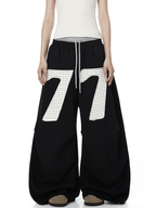 Contrast Patch Embroidered Double Waist Sweatpants - COPPING THREADS - CT Select
