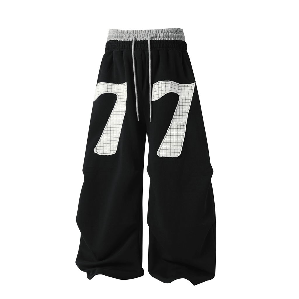 Contrast Patch Embroidered Double Waist Sweatpants - COPPING THREADS - CT Select