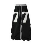 Contrast Patch Embroidered Double Waist Sweatpants - COPPING THREADS - CT Select