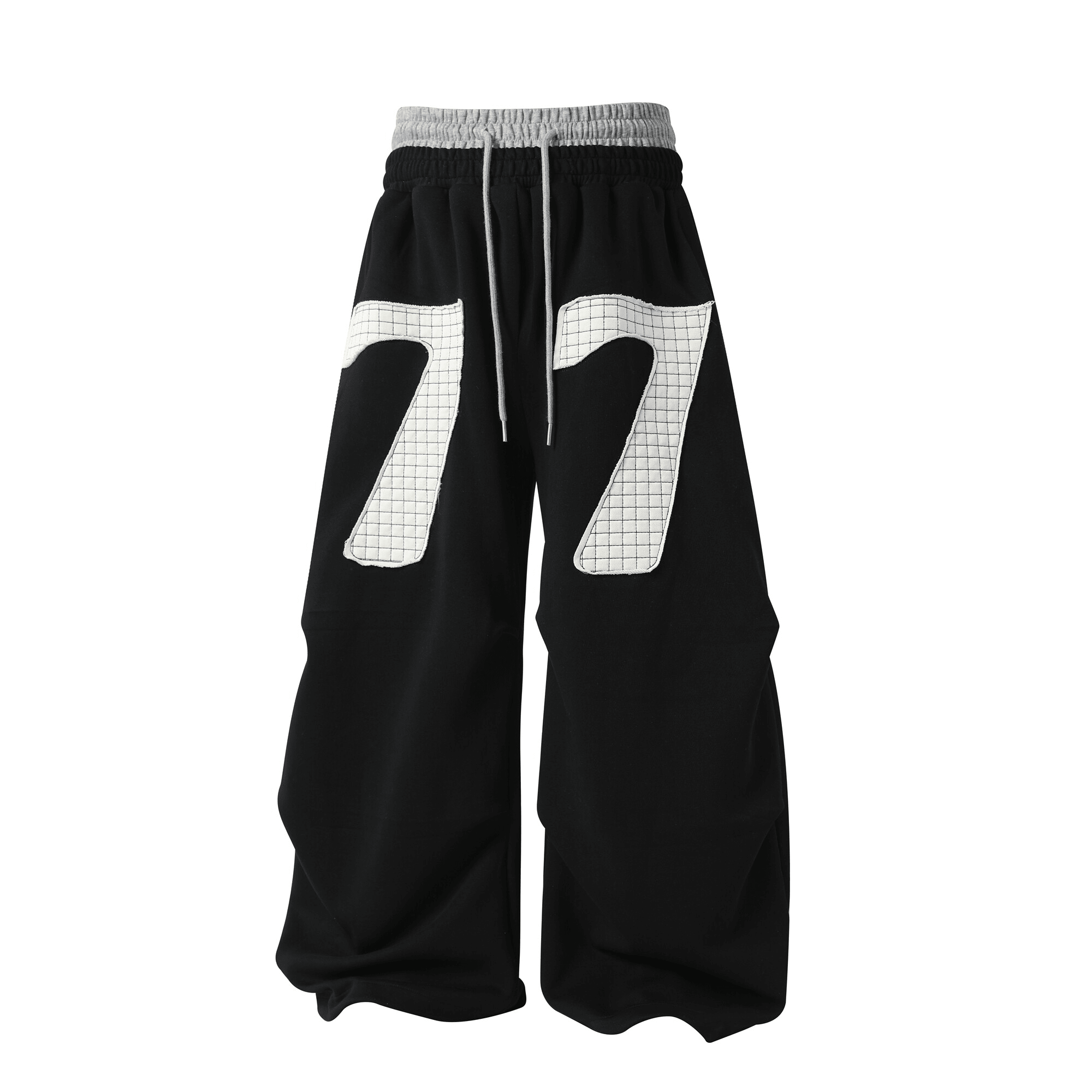 Contrast Patch Embroidered Double Waist Sweatpants - COPPING THREADS - CT Select