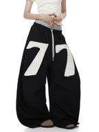 Contrast Patch Embroidered Double Waist Sweatpants - COPPING THREADS - CT Select