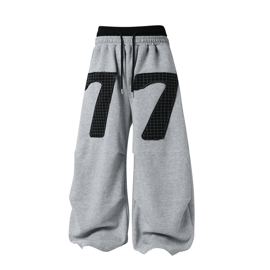 Contrast Patch Embroidered Double Waist Sweatpants - COPPING THREADS - CT Select