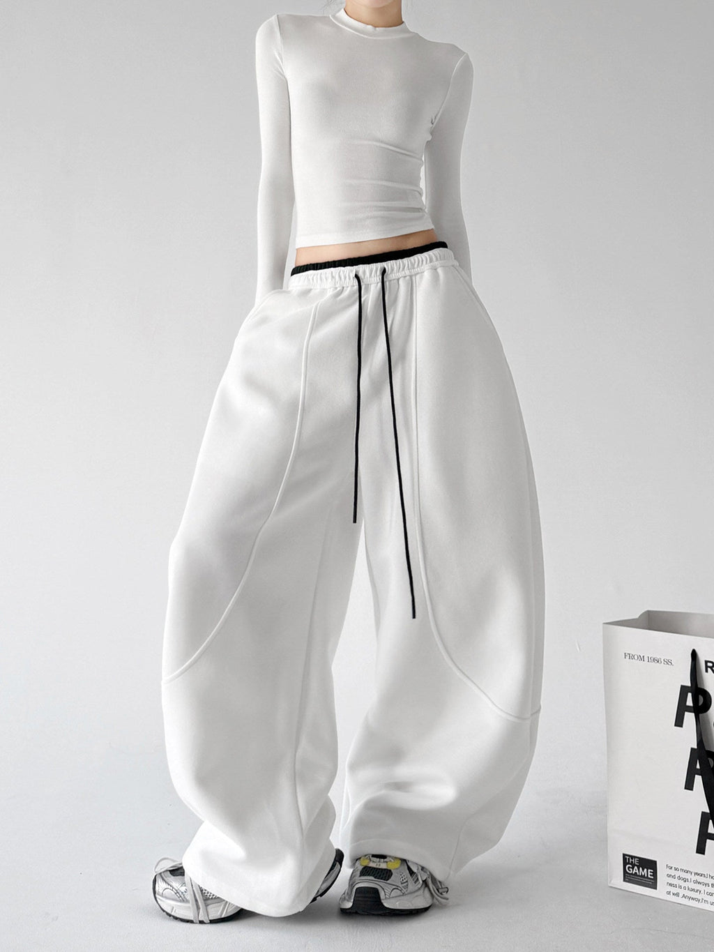 Contrast-Piped Wide-Leg Sweatpants - CT238 - COPPING THREADS - CT ORIGINALS